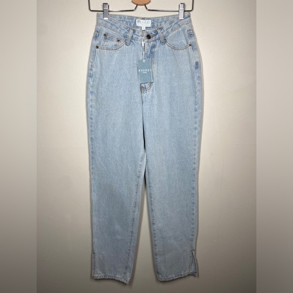 🏷️ NWT Meshki Pia Split Hem Jeans - Picture 3 of 9